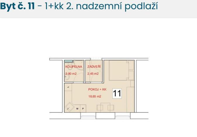 Pronájem bytu 1+kk, Staré Hradiště, U Pošty, 24 m2