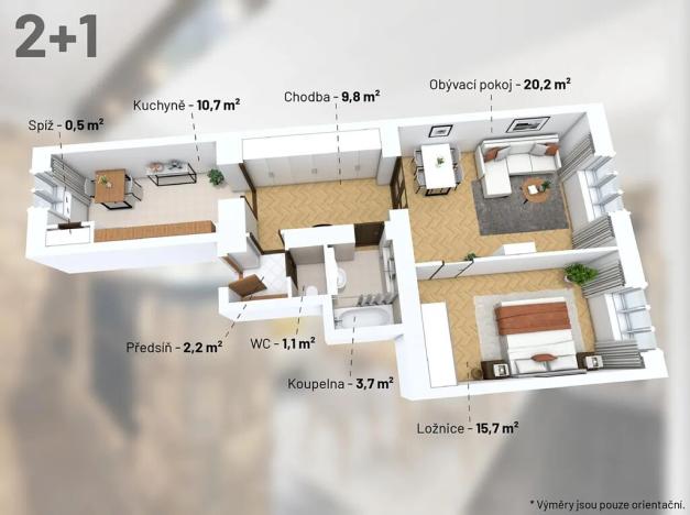 Prodej bytu 2+1, Praha - Střešovice, Za Hládkovem, 67 m2