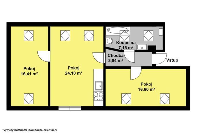 Prodej bytu 3+kk, Týnec nad Labem, Masarykovo náměstí, 68 m2