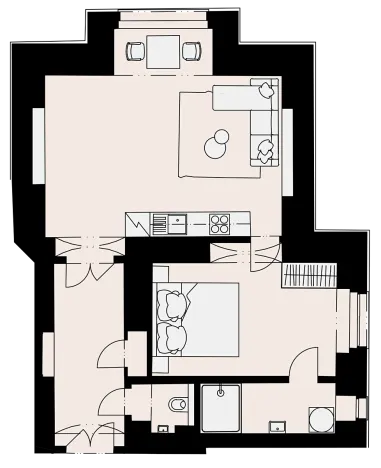 Pronájem bytu 2+kk, Praha, Křižíkova, 59 m2