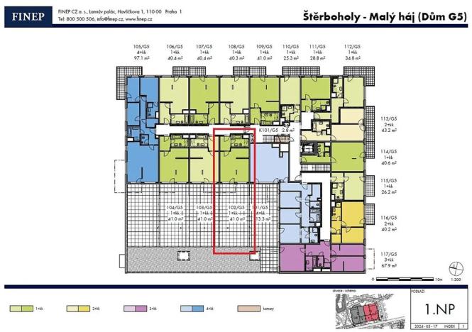 Prodej bytu 1+kk, Praha - Dolní Měcholupy, Honzíkova, 41 m2