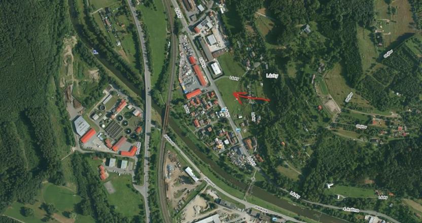 Dražba komerčního pozemku, Vsetín, Lázky, 7619 m2