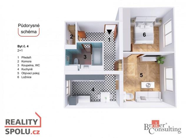 Prodej bytu 2+1, Liberec - Liberec I-Staré Město, Zeyerova, 56 m2