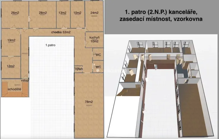 Pronájem kanceláře, Jirny, Tovární, 281 m2