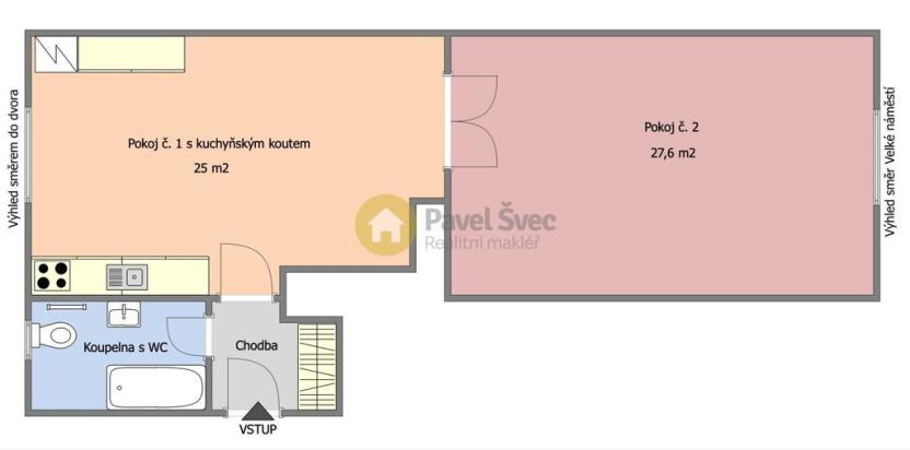 Pronájem bytu 2+kk, Strakonice - Strakonice I, Velké náměstí, 60 m2