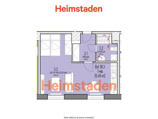 Pronájem bytu 1+kk, Havířov - Město, Jana Švermy, 35 m2