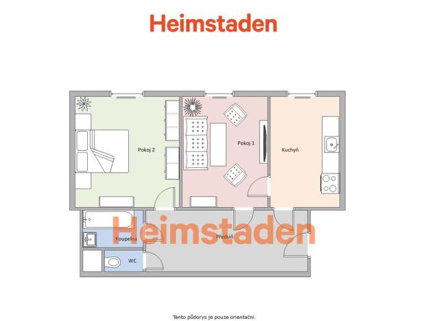 Pronájem bytu 2+1, Ostrava - Poruba, Komenského, 55 m2