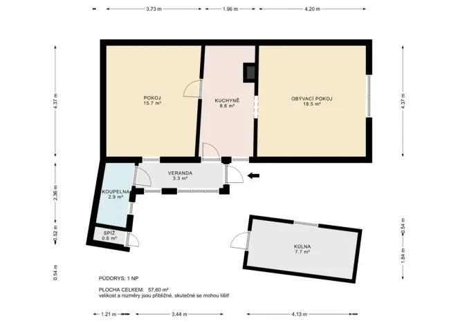 Prodej rodinného domu, Dolánky nad Ohří, 108 m2