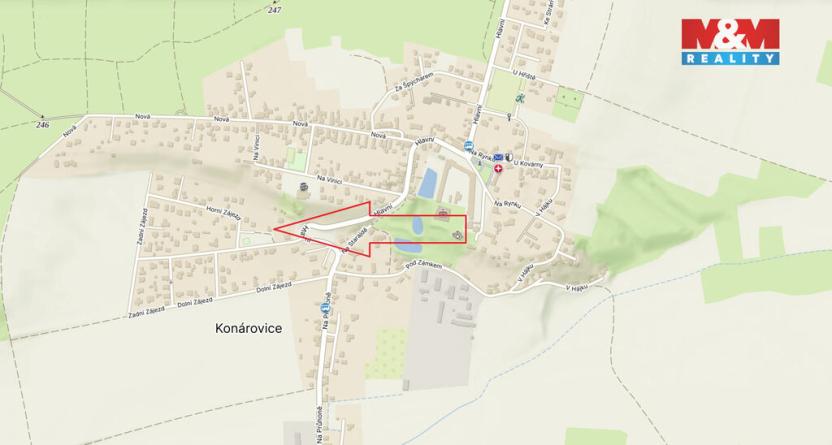 Prodej pozemku pro bydlení, Konárovice, Dolní Zájezd, 1333 m2