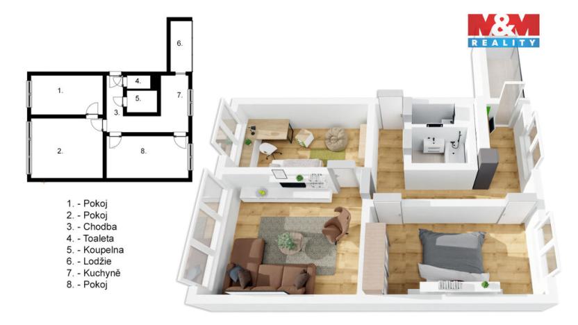 Prodej bytu 3+1, Hradec Králové - Slezské Předměstí, Polní, 60 m2