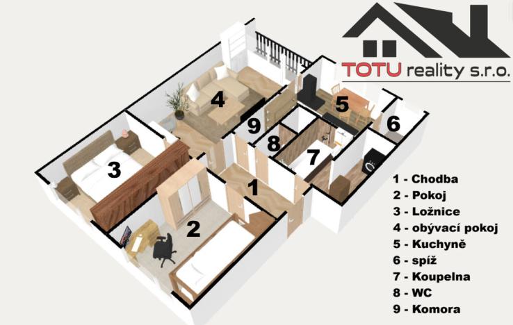 Prodej bytu 3+1, Jaroměř, Na Cihelnách, 75 m2
