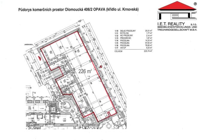 Pronájem obchodního prostoru, Opava, Olomoucká, 226 m2