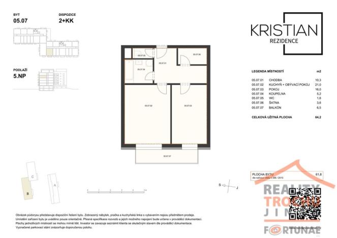 Prodej bytu 2+kk, Hradec Králové, Pod Zámečkem, 64 m2