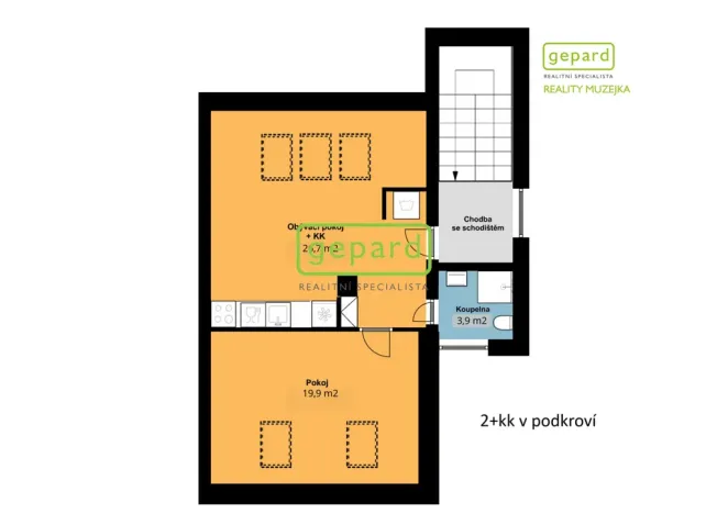 Pronájem bytu 2+kk, Brno - Židenice, Nopova, 51 m2