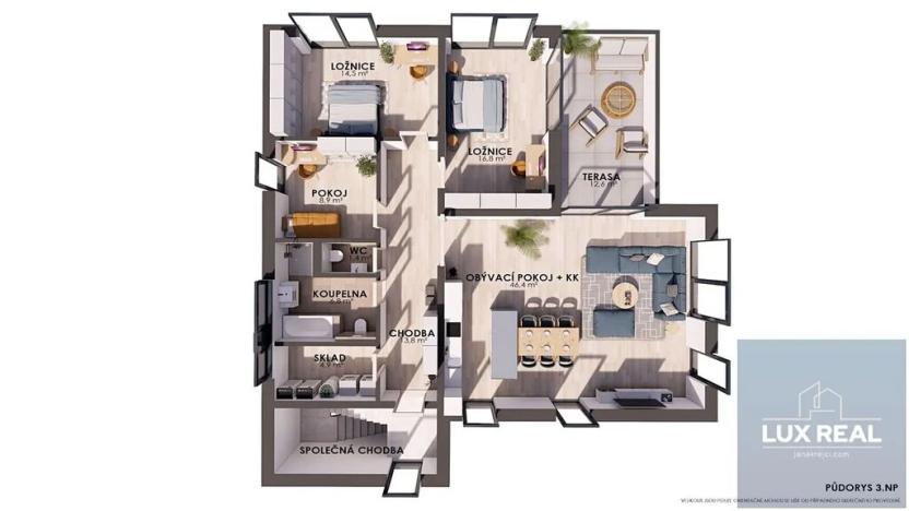 Prodej bytu 4+kk, Šlapanice, 114 m2