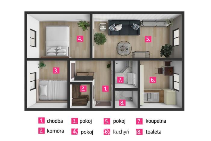 Pronájem bytu 3+1, Vratěnín, 81 m2