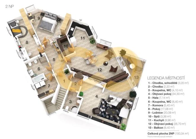 Prodej atypického bytu, Planá nad Lužnicí, Harrachova, 150 m2