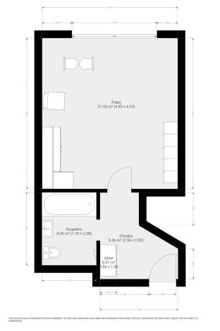 Pronájem bytu 1+kk, Brno, Sedláčkova, 32 m2