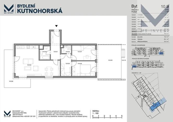 Prodej bytu 3+kk, Praha - Dolní Měcholupy, Kutnohorská, 77 m2