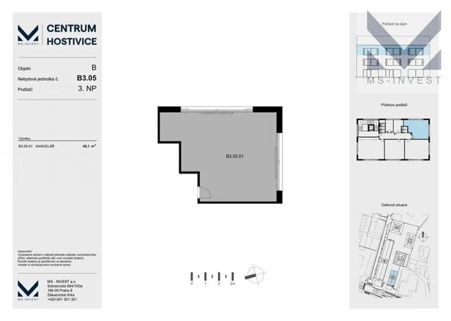 Prodej kanceláře, Hostivice, Čsl. armády, 45 m2