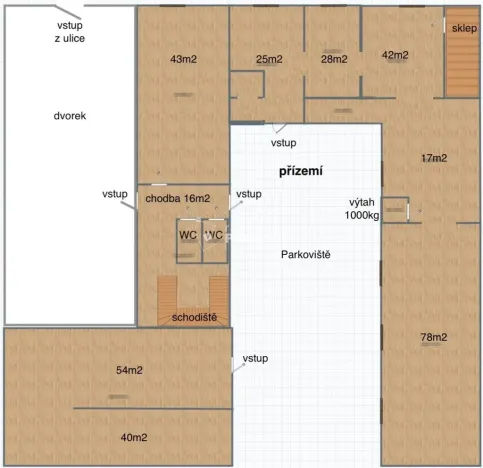 Pronájem výrobních prostor, Jirny, Tovární, 1 m2