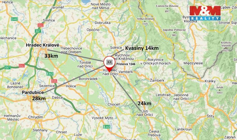 Pronájem bytu 1+1, Kostelec nad Orlicí, Frošova, 35 m2