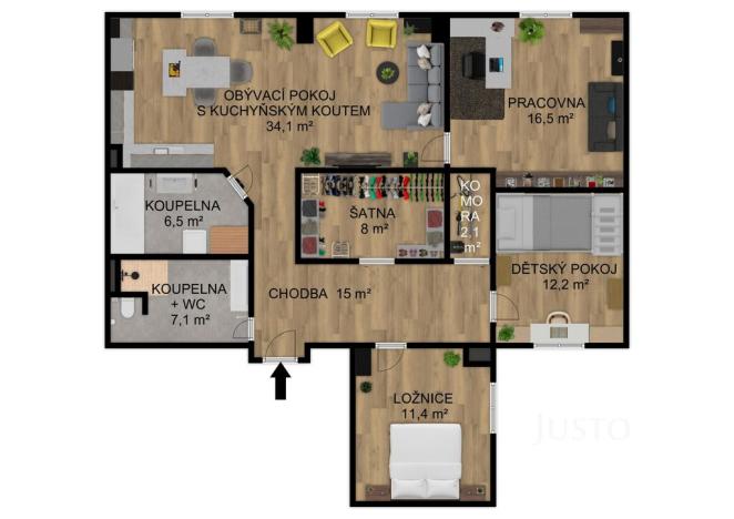 Prodej bytu 4+kk, Písek, Velké náměstí, 113 m2