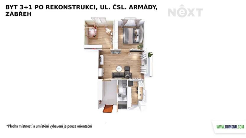 Pronájem bytu 3+1, Zábřeh, Československé armády, 60 m2