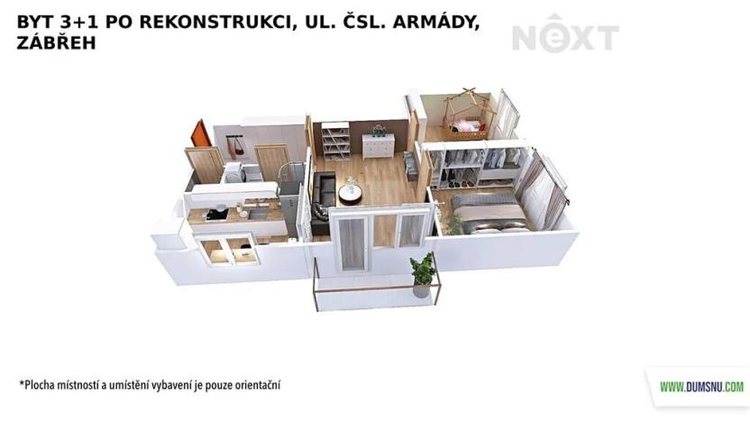 Pronájem bytu 3+1, Zábřeh, Československé armády, 60 m2