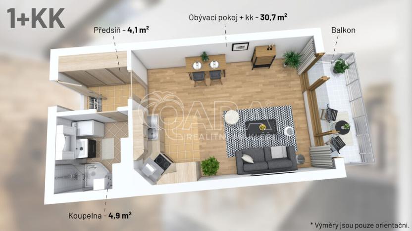 Prodej bytu 1+kk, Praha - Zličín, Vřesovická, 37 m2