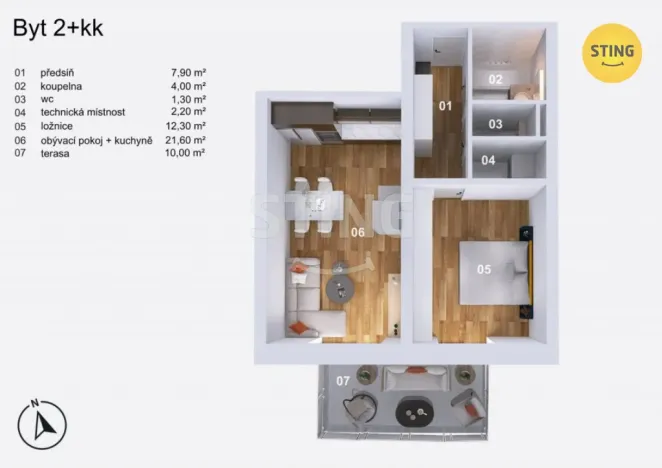 Prodej bytu 2+kk, Opava, Slezská, 49 m2