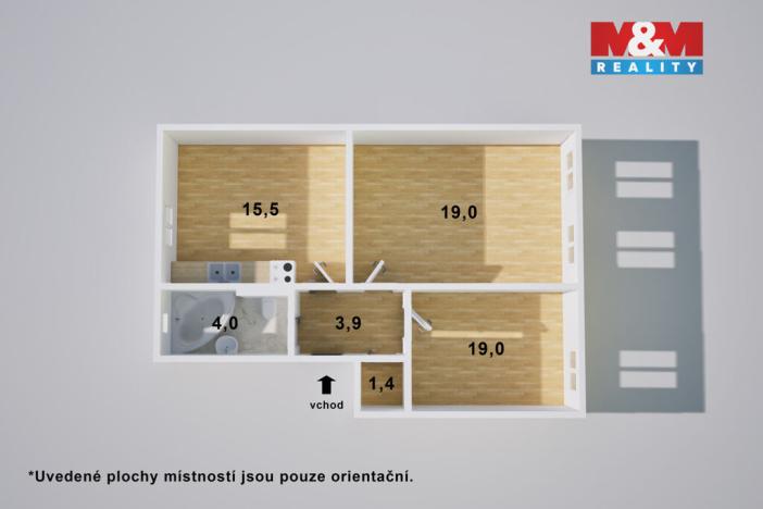 Prodej bytu 2+1, Ústí nad Labem - Ústí nad Labem-centrum, Ve Smyčce, 73 m2