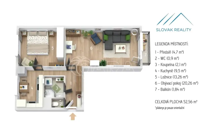 Pronájem bytu 2+1, Nový Jičín, Vančurova, 51 m2