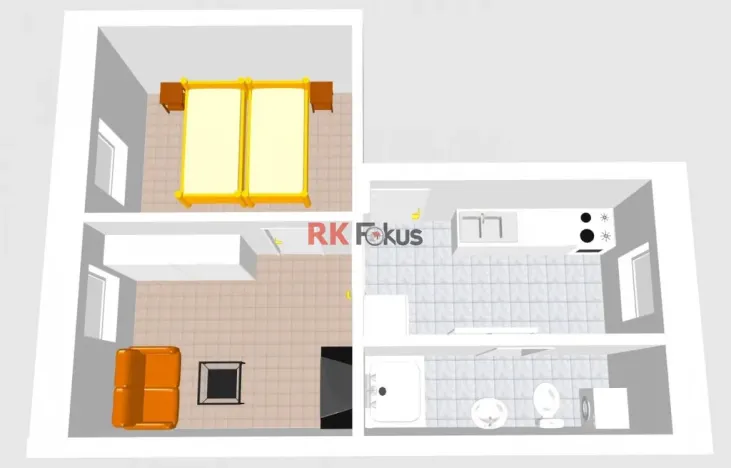 Pronájem bytu 2+1, Třebíč, 34 m2