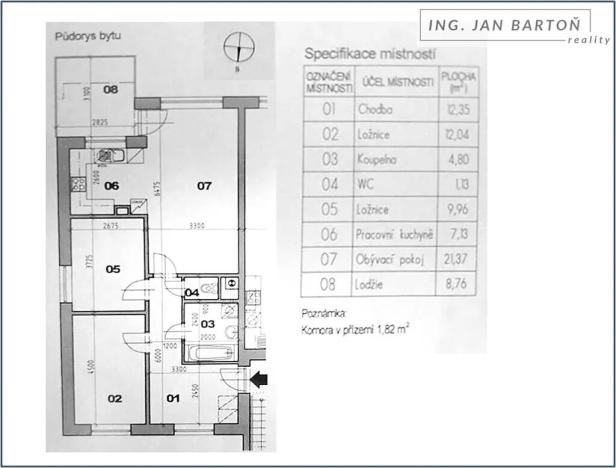 Pronájem bytu 3+kk, Jihlava, Poláčkova, 69 m2