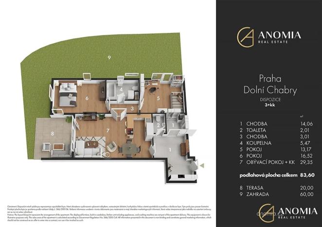 Prodej bytu 3+kk, Praha - Dolní Chabry, K Beranovu, 84 m2