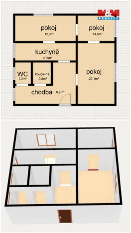 Prodej bytu 3+1, Stříbro, Západní Předměstí, 72 m2