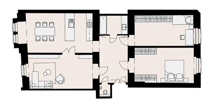 Pronájem bytu 4+kk, Praha, Křižíkova, 2 m2