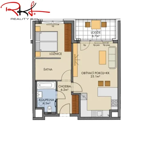 Pronájem bytu 2+kk, Praha, Stočesova, 58 m2