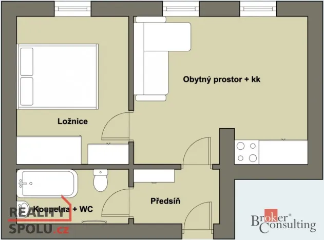 Prodej bytu 2+kk, Plzeň - Východní Předměstí, Koterovská, 46 m2