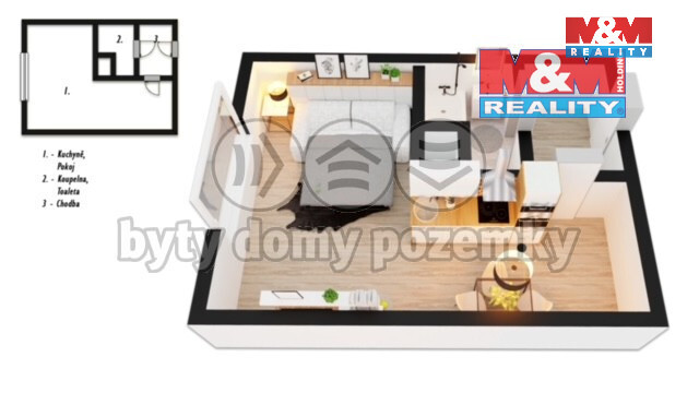 Prodej bytu 1+kk, Jablonec nad Nisou, Na Vršku, 28 m2