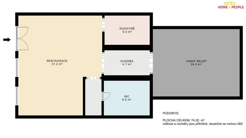 Pronájem restaurace, Pasohlávky, 75 m2