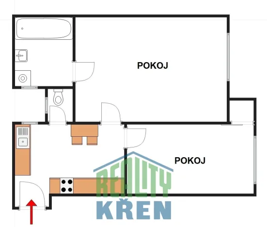 Prodej bytu 2+kk, Praha - Bubeneč, V. P. Čkalova, 51 m2