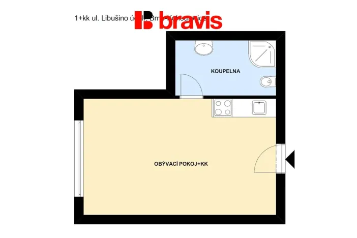 Pronájem bytu 1+kk, Brno, Libušino údolí, 17 m2