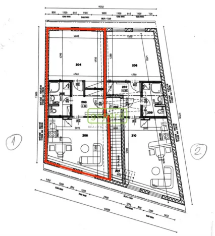 Pronájem bytu 2+kk, Bohuňovice, Loděnická, 57 m2
