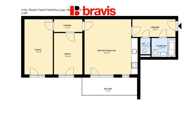 Pronájem bytu 3+kk, Brno, Hlinky, 66 m2