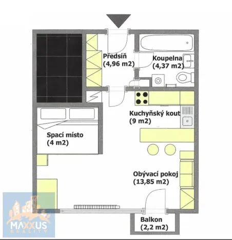 Prodej bytu 1+kk, Praha - Troja, Hnězdenská, 38 m2