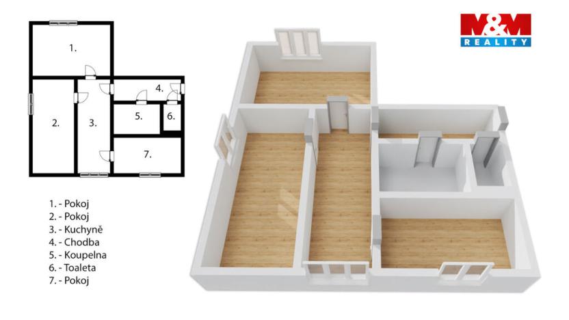 Pronájem bytu 3+kk, Moravská Třebová - Boršov, 66 m2