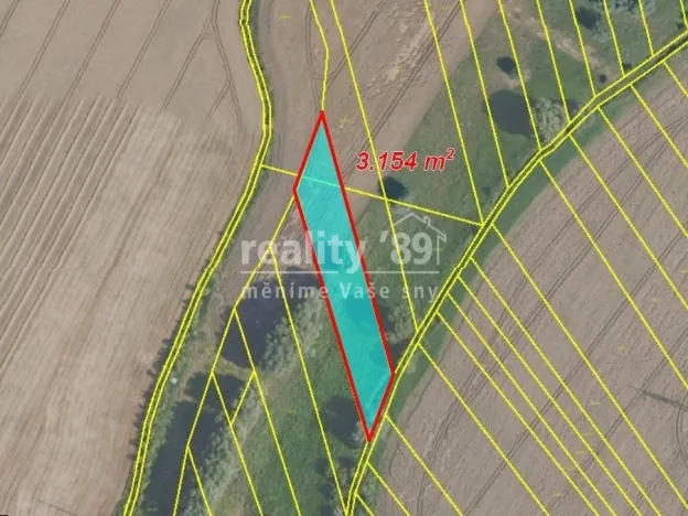 Prodej pole, Kostelec nad Labem - Jiřice, 12885 m2