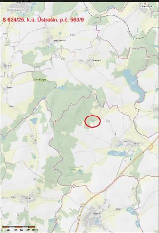 Prodej lesa, Ústrašín, 1179 m2